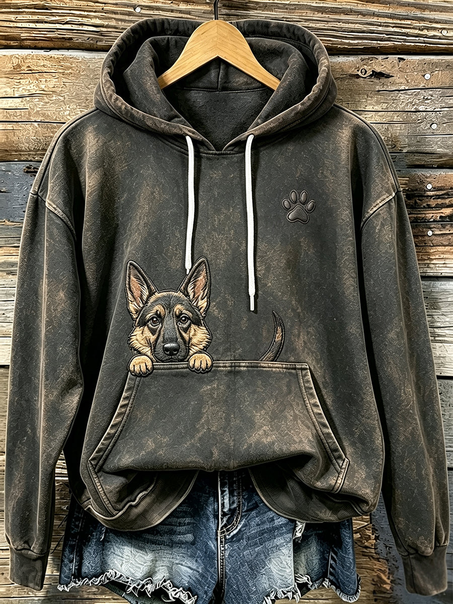 Kvinders tyske Shepherd & tas Print Comfy HoodieComt