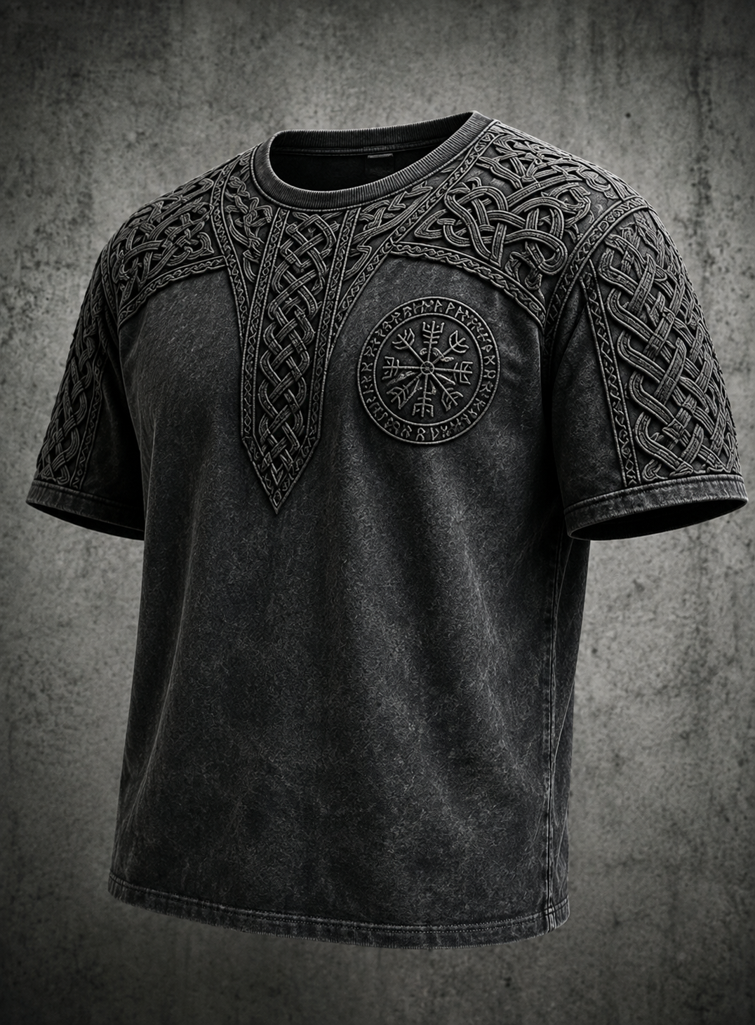 Mænds retro viking Valknut t-shirt med korte ærmer