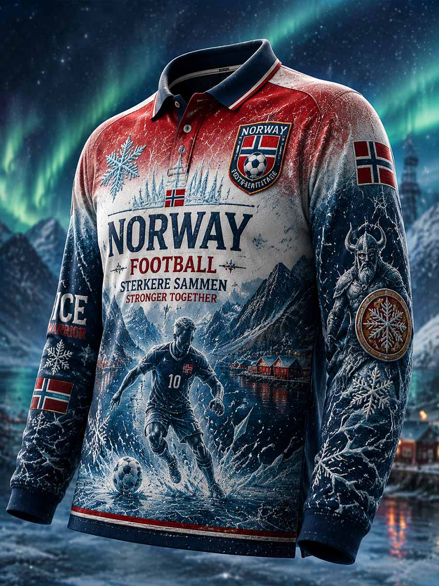 Retro fotball minnesmønster trykt polo skjert