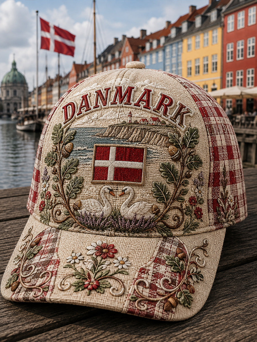 Unisex dansk patriotisk baseballkasket