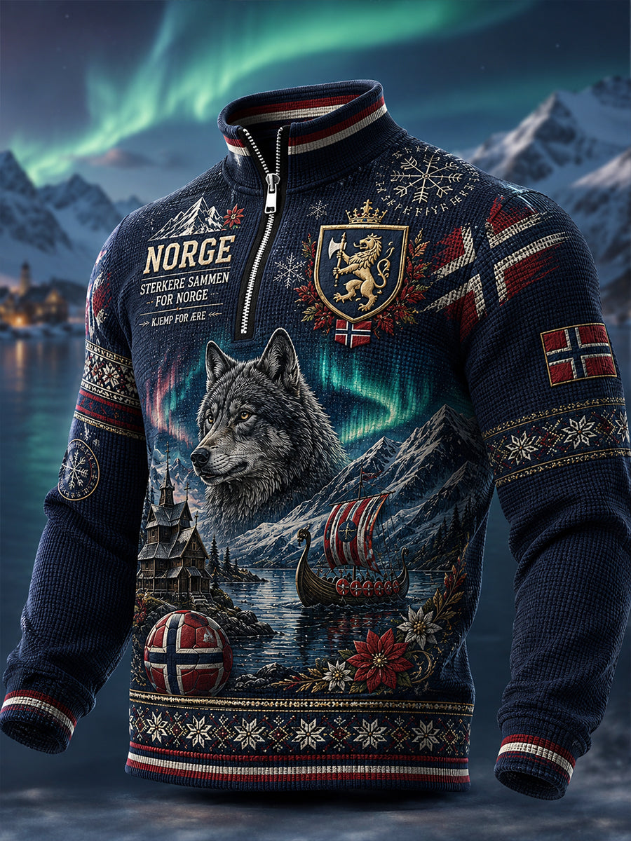Mænds norsk fodboldskjorte med lange ærmer