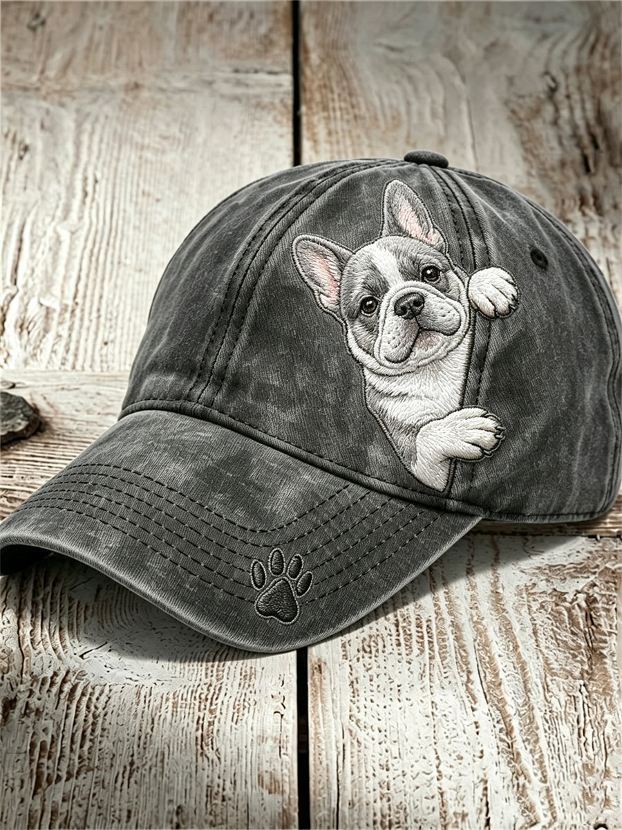 Unisex Funny Kigge fransk Bulldog & Paw Print Capt