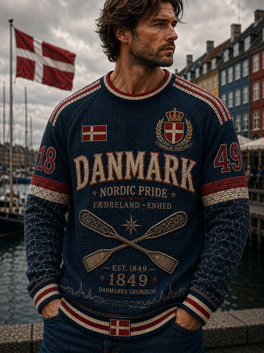 Herrens danske Patriotiske langærme T-shirt