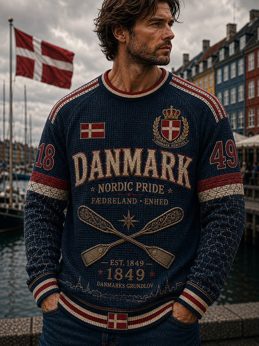 Herrens danske Patriotiske langærme T-shirt