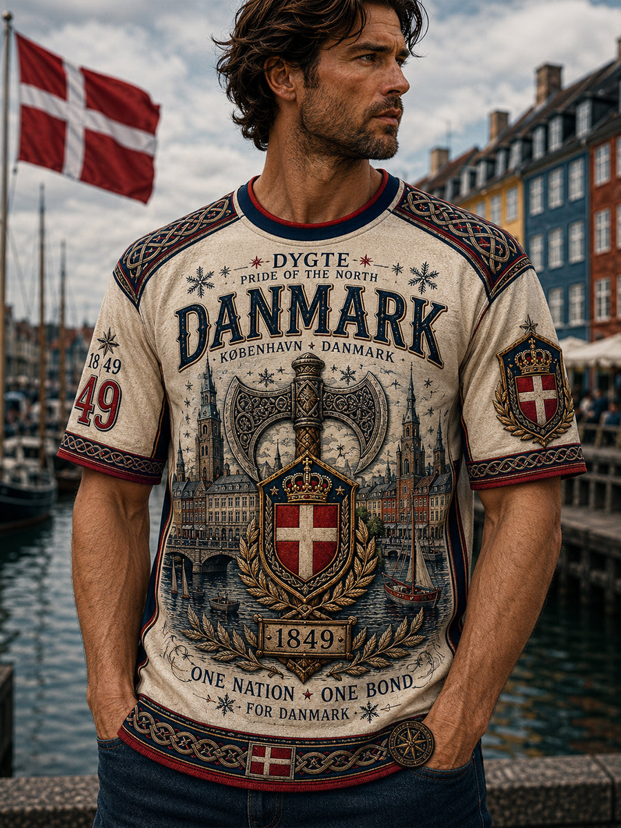 Herrens danske Patriot Kortærme T-shirt