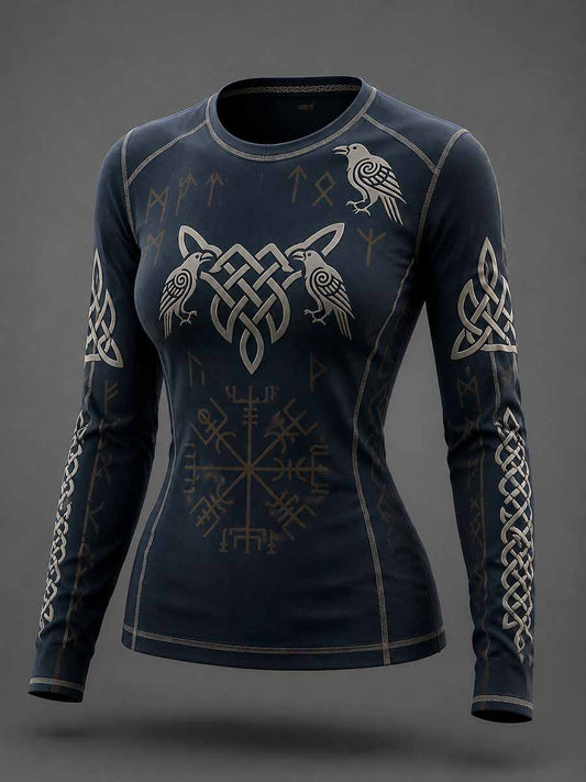 Kvinners vintage vikingkeltisk knuteprint-sweatshirt