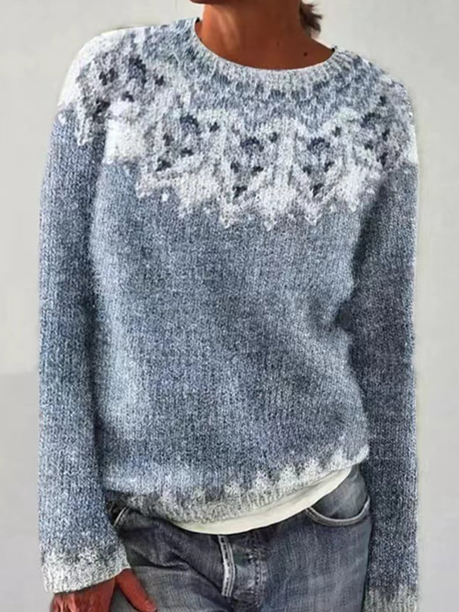Kvinder Islands Sweater Crew hals løs pullover