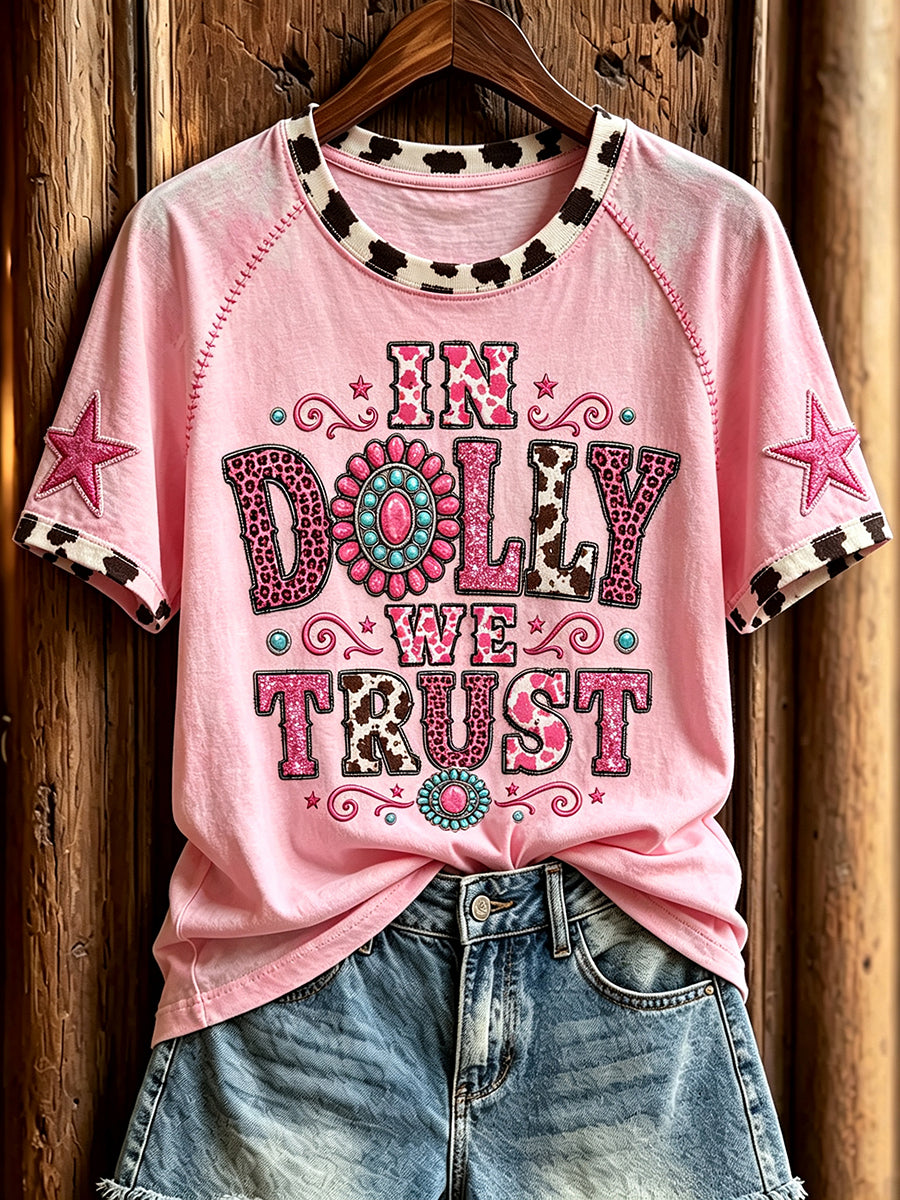 Kvinders Classic Country Music Inspireret Print Memorial Kortærmet T-shirt