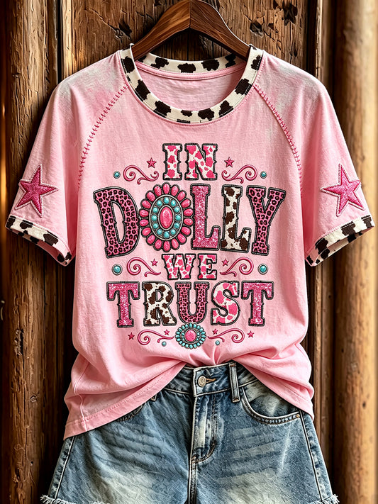 Kvinders Classic Country Music Inspireret Print Memorial Kortærmet T-shirt