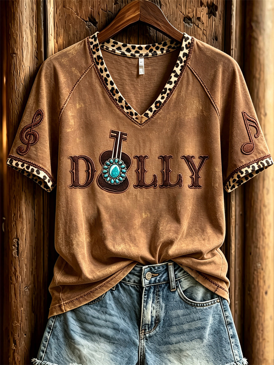 Kvinders Vintage Classic Country Music Inspireret Western Print Memorial kortærmet T-shirt