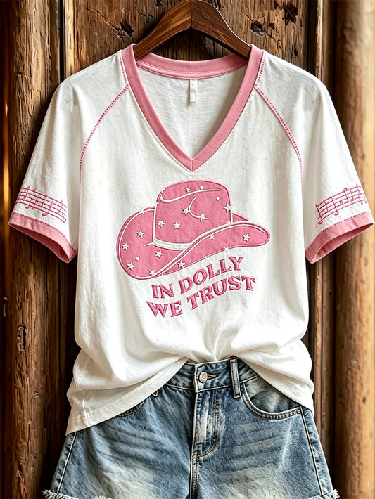 Kvinder Country Music Legende Tribute Casual Memorial Short Slem T-shirt