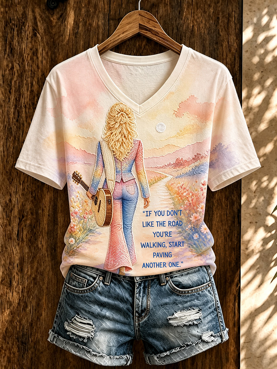 Kvinde-landsklassiker-hyldest-T-shirt med korte ærmer