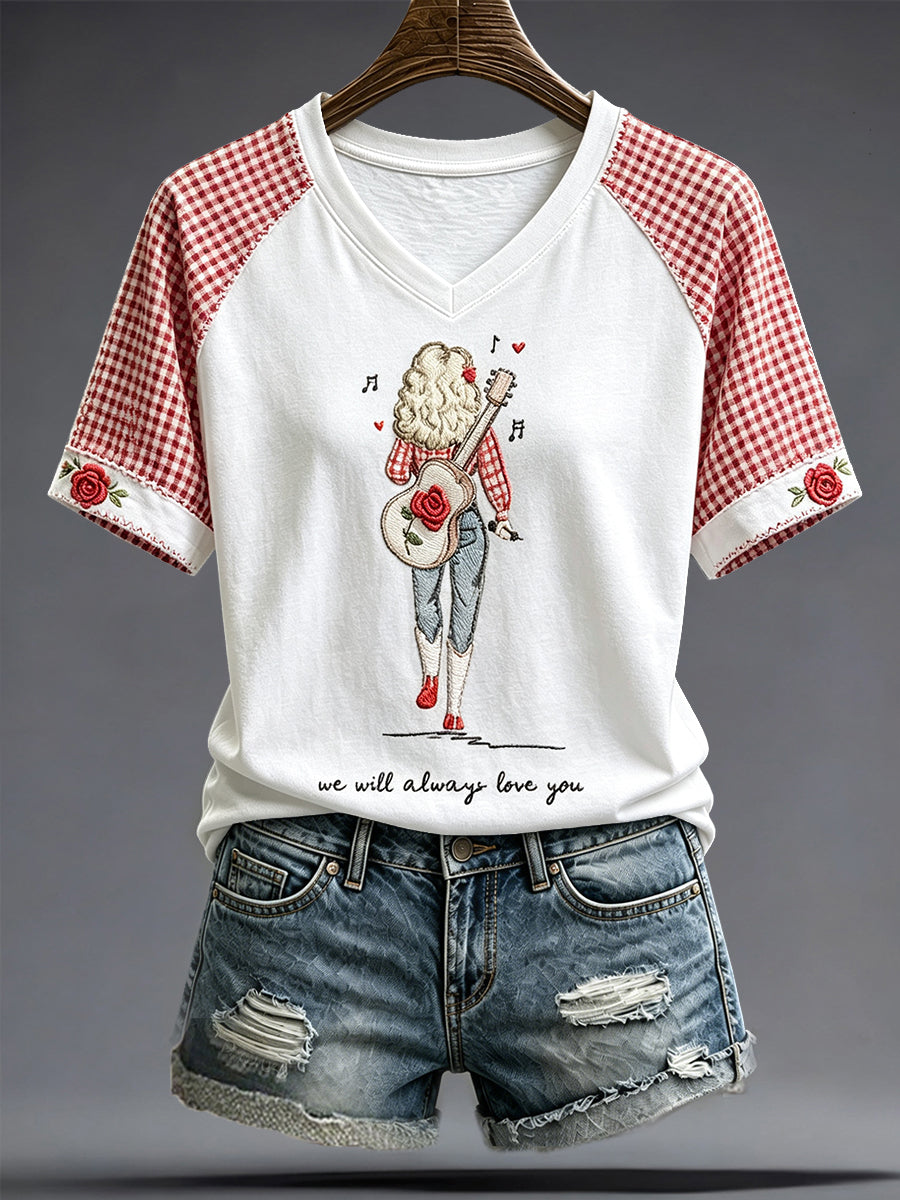 Kvinder Rip Country Music Lover Dronning af Lande Printed T-shirt