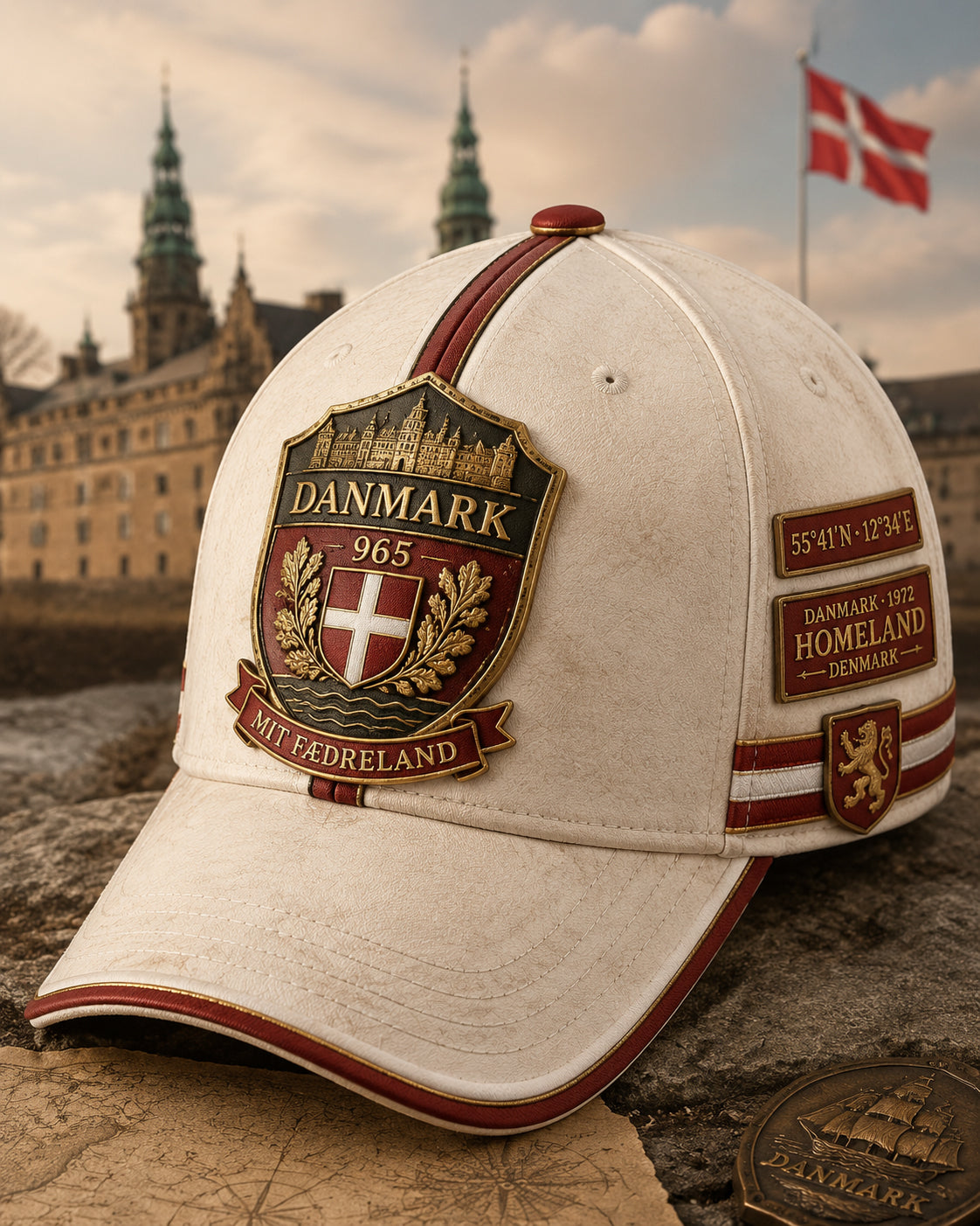 Unisex dansk patriotisk baseballkasket