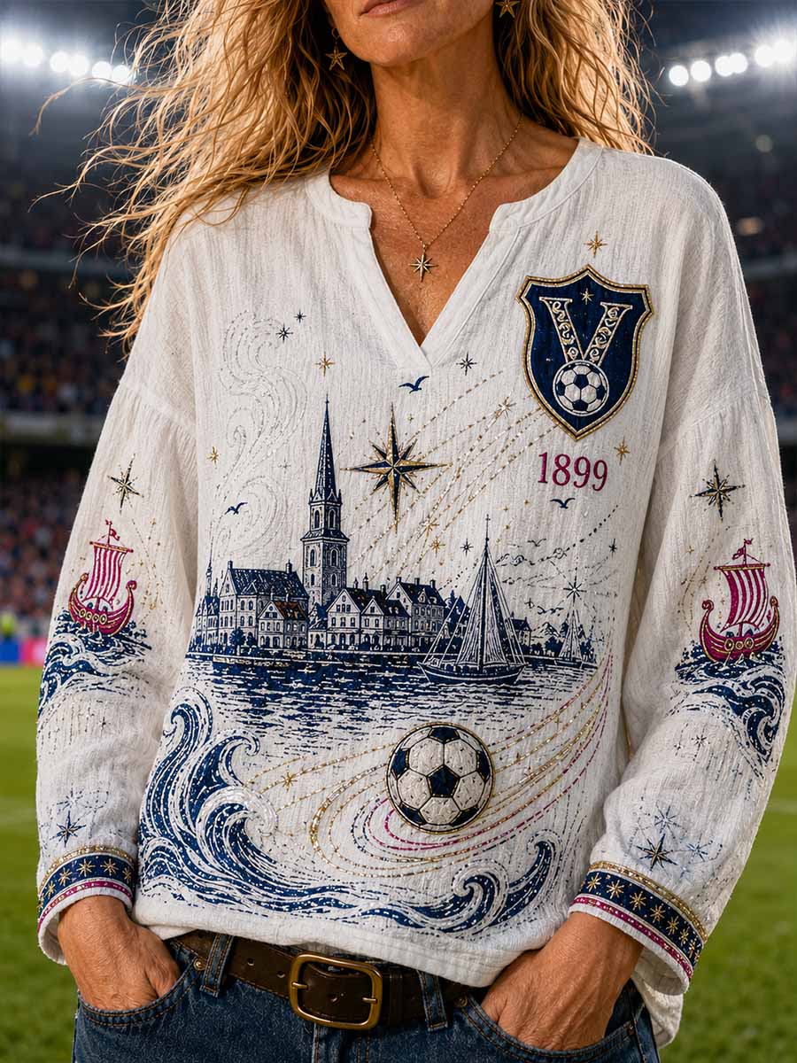 Kvinner fotball 1899, tradisjonelt lag trykt T-shirt