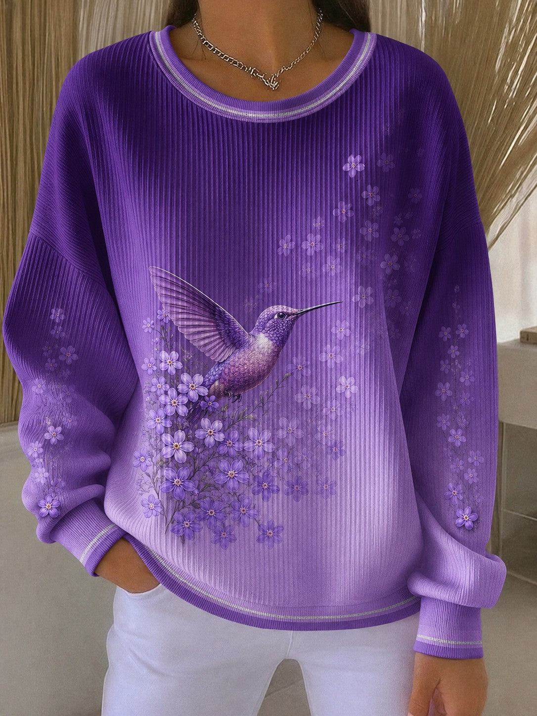 Kvinders Alzheimer-sygdomsblomster trykt sweatshirt