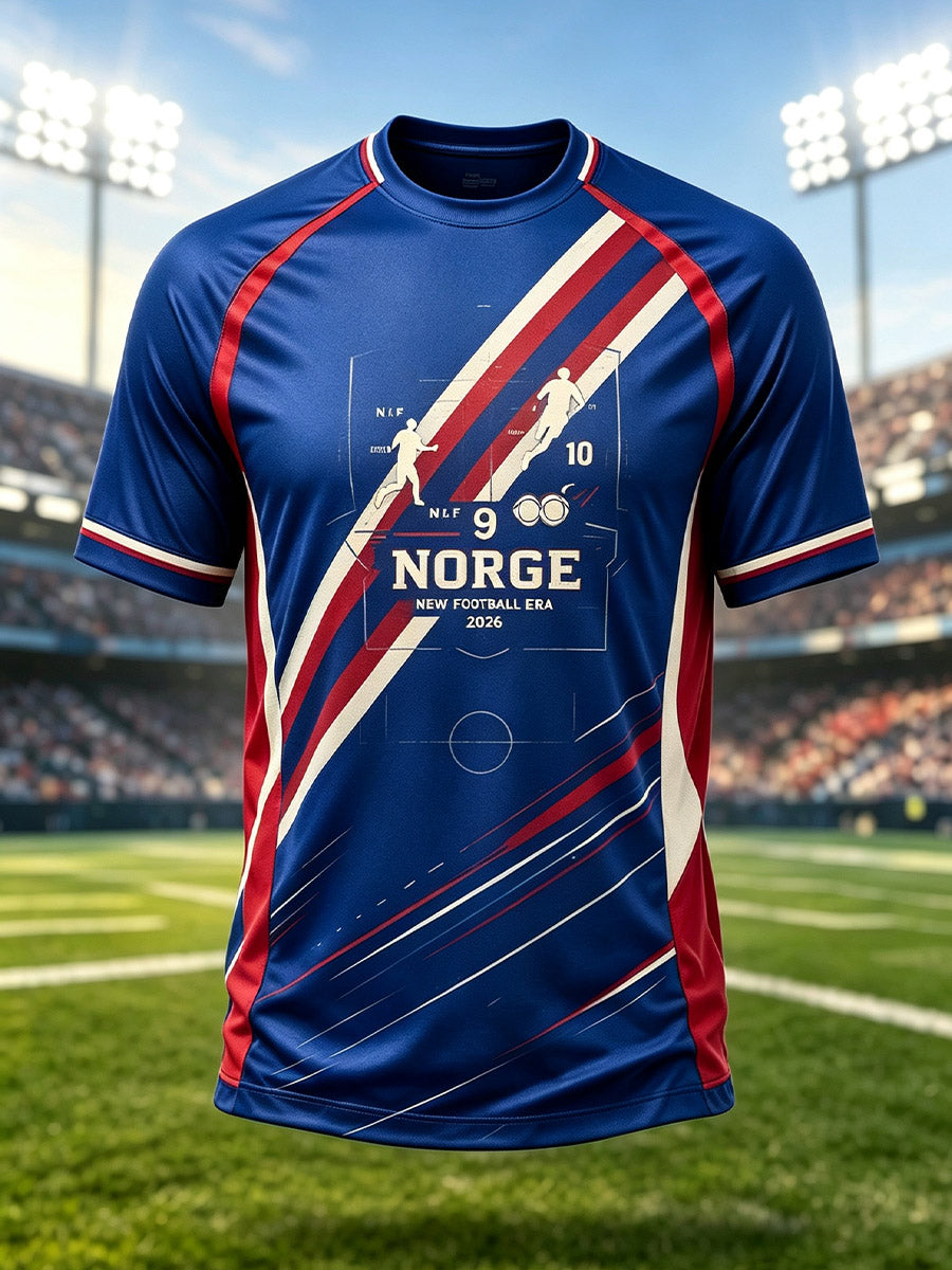 Menns Norge Fotball Raglanerme T-skjorte