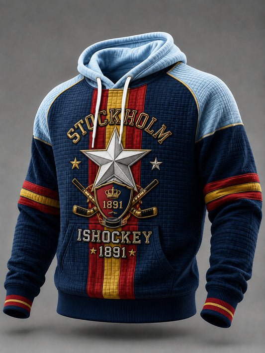 Mäns Djurgården Ishockey Silver Star Hoodie Hoodie Silver Stjärna