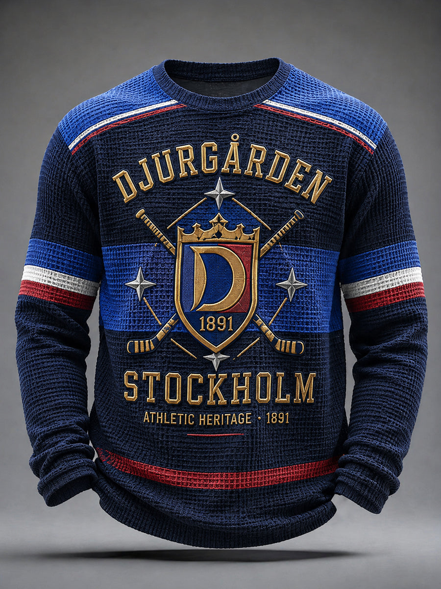 Mäns Djurgården Hockey Kultur Klassisk våffelväv T-shirt