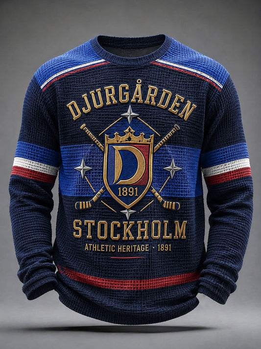 Mäns Djurgården Hockey Kultur Klassisk våffelväv T-shirt