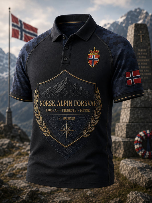 Herrepolo med norsk militærreise-kunsttrykk
