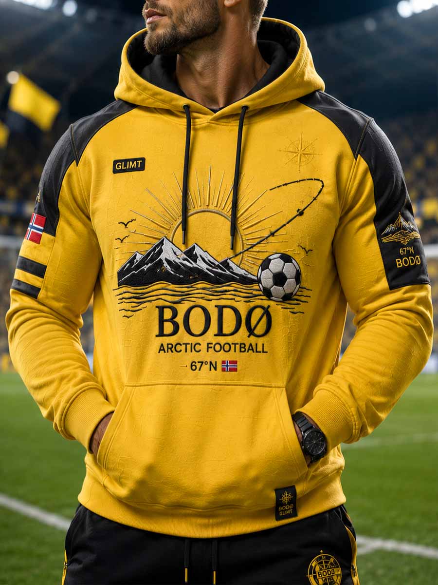 Menns Retro Bodø fotballlagmønster: Skriv ut gjete.