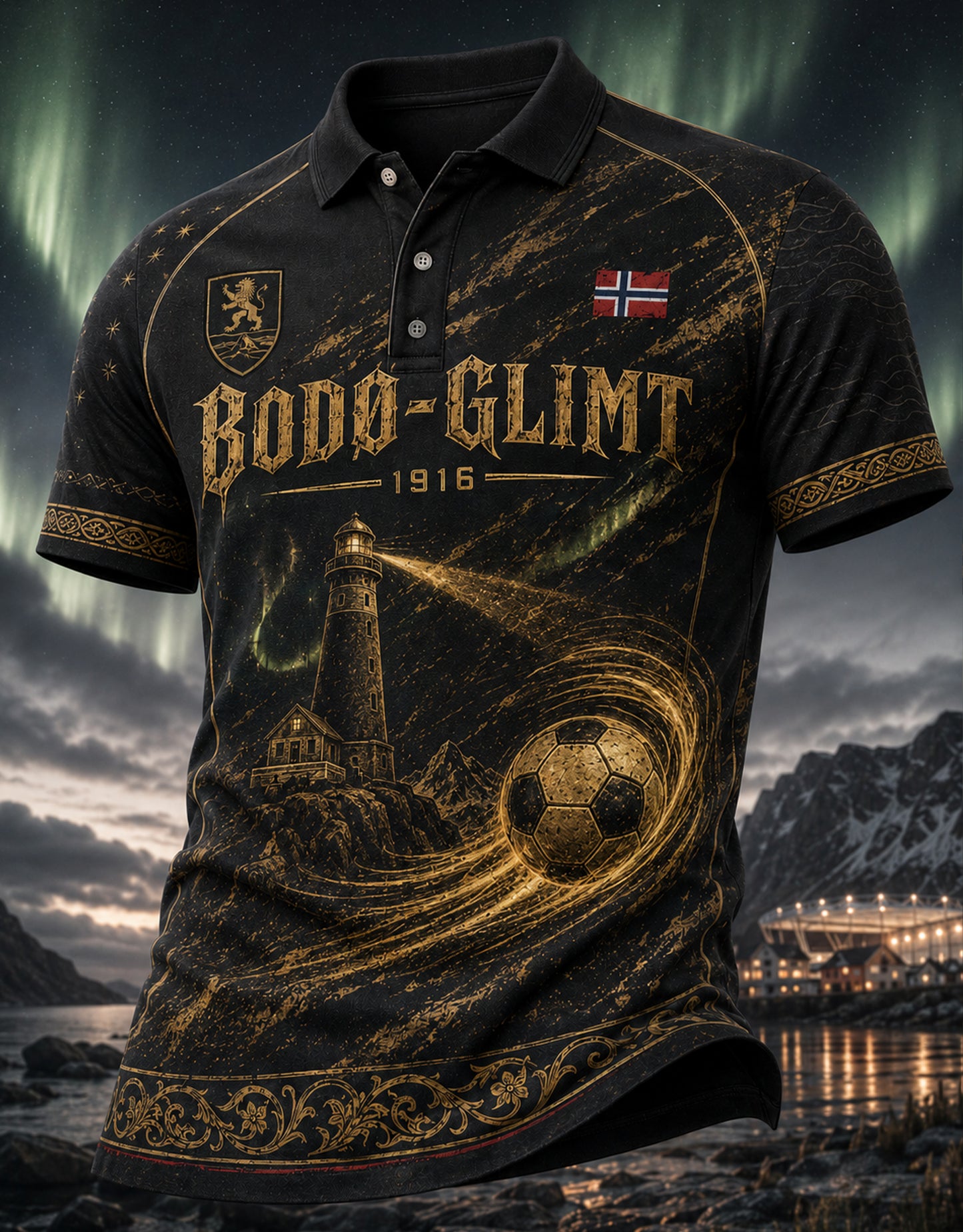 Herrers norske fotballpolo fra Bodø/Glimt med korte ermer