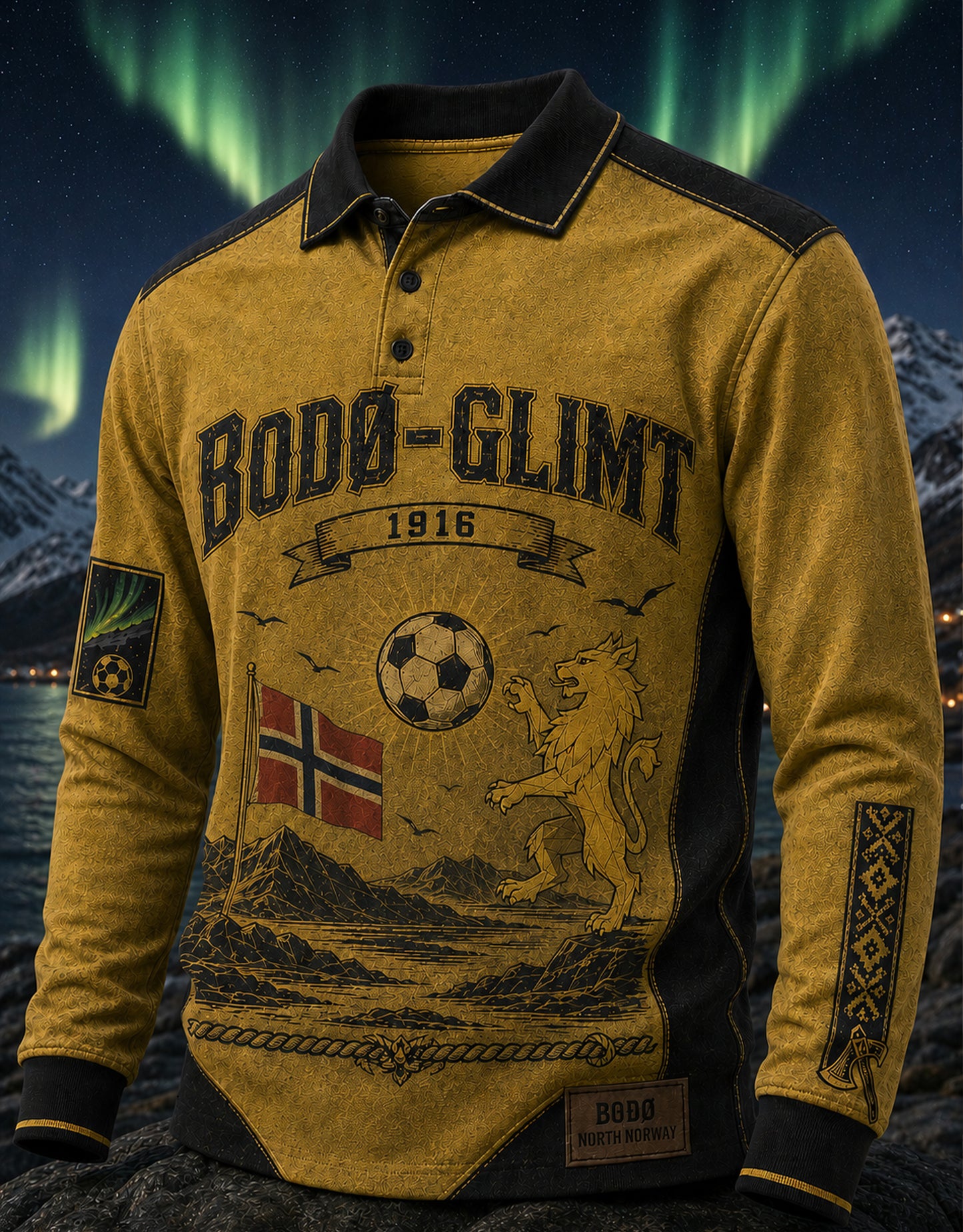 Herrers Norge Fotball Bodø/Glimt Langærmet Poloskjorte