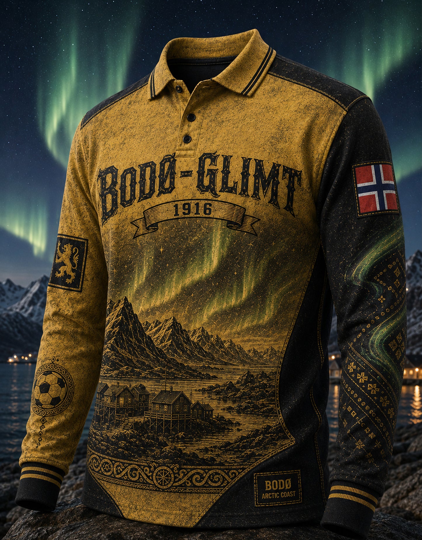 Herrers Norge Fotball Bodø/Glimt Langærmet Poloskjorte