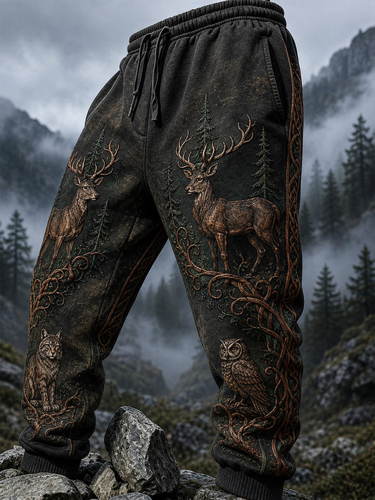 Retro Nordic ArtPrint Casual Behagelige Sweatpants