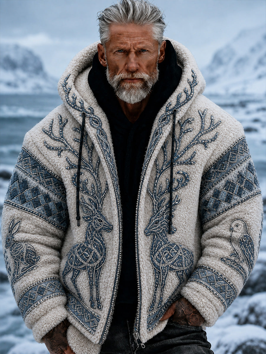 Retro Nordic Art-Print Casual Comfortable HoodieComment