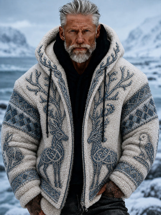 Retro Nordic Art-Print Casual Comfortable HoodieComment