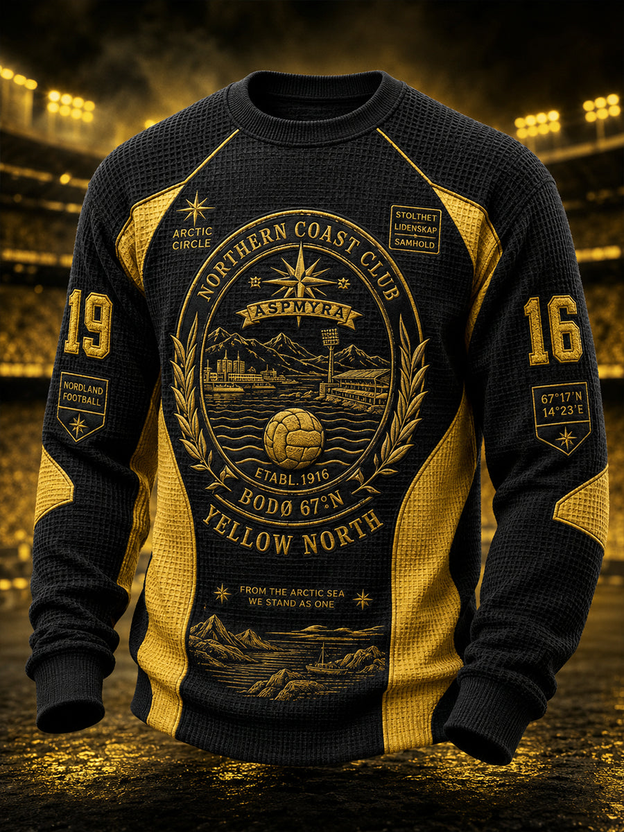 Mænds norske fodboldtrøje Bodø/Glimt fans elskere vaffelstrikket langærmet T-shirt