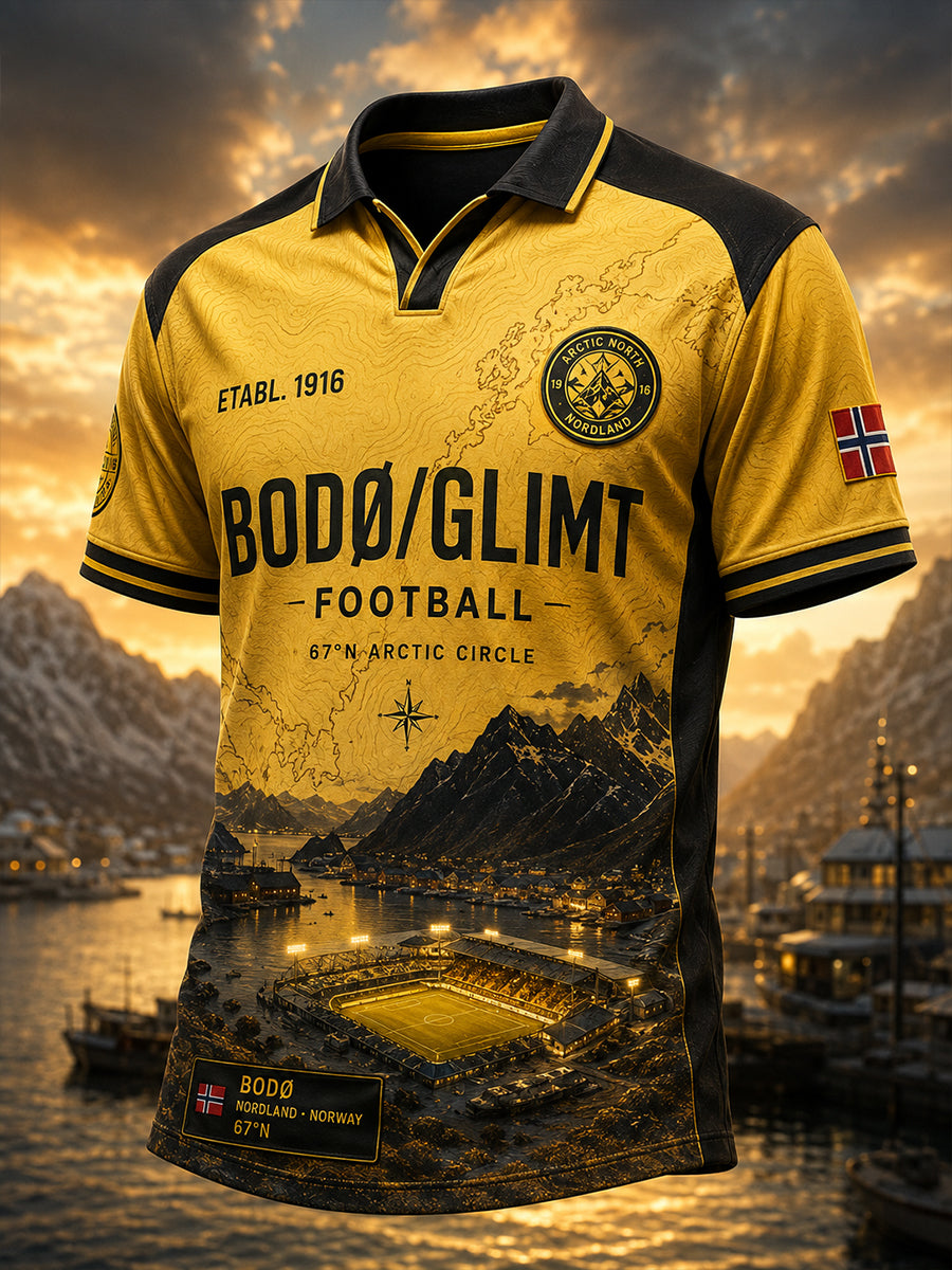 Herrernes norske fodboldtrøje – Bodø/Glimt fans og kærlighedselskere – kortærmet trøje
