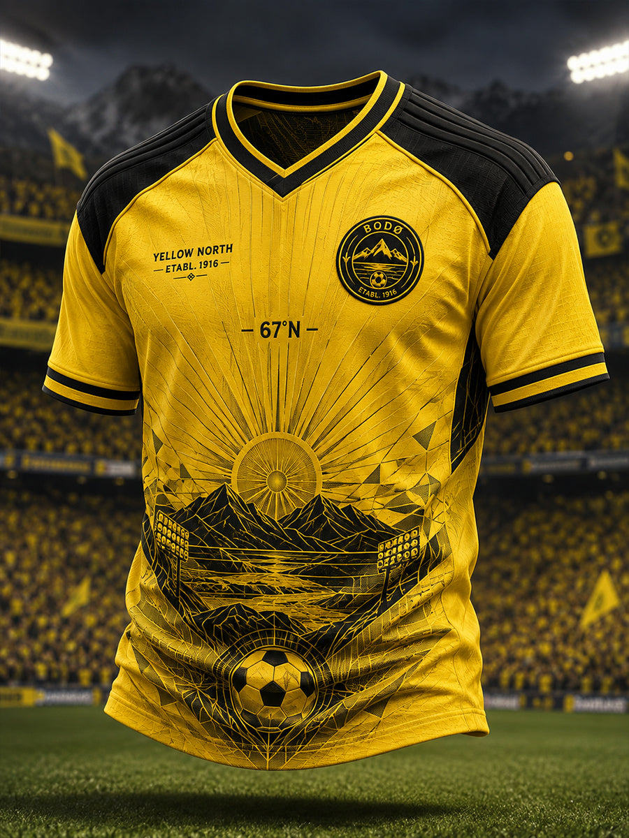 Mænds norske fodboldtrøje med V-udskæring til fans af Bodø/Glimt