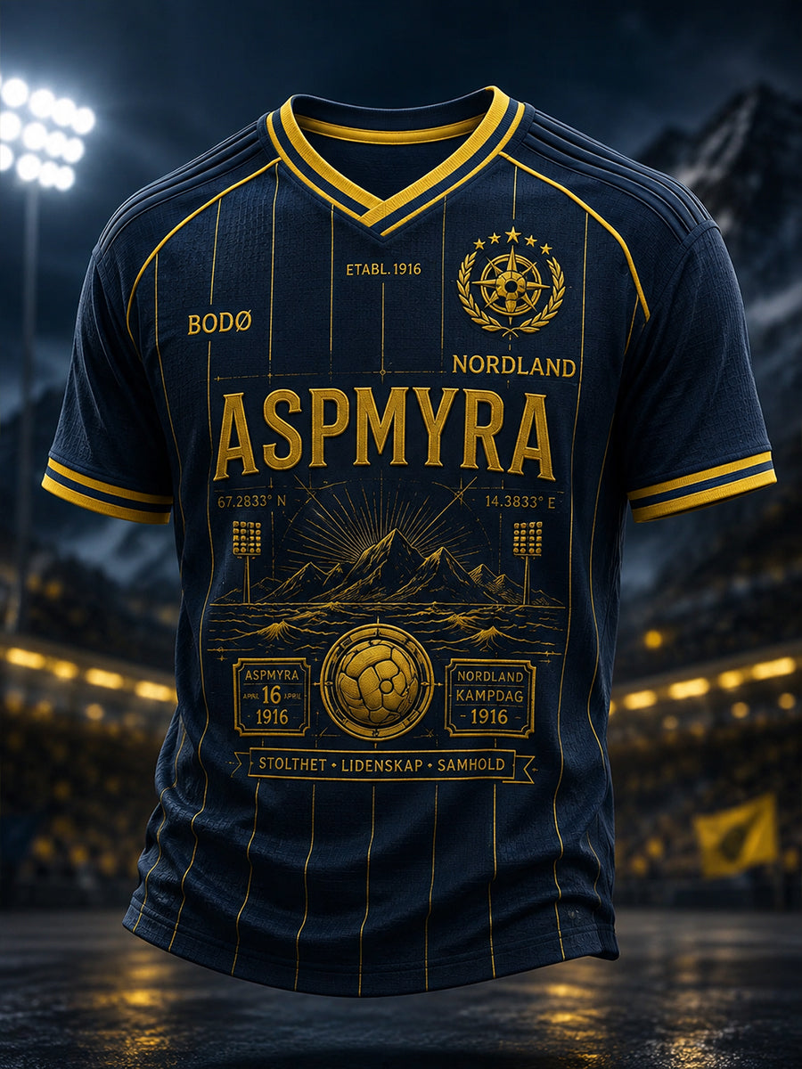 Mænds norske fodboldtrøje med V-udskæring til fans af Bodø/Glimt