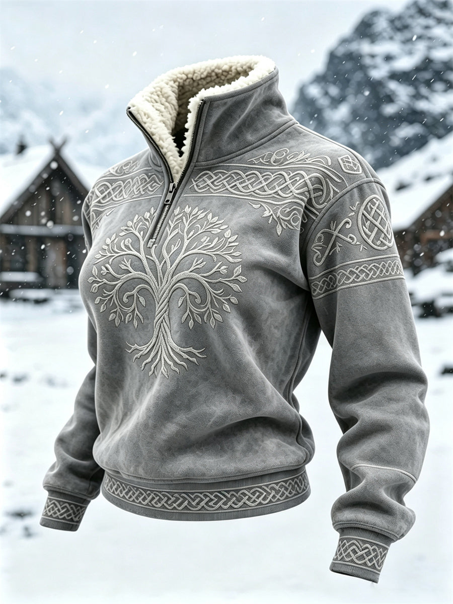Kvinders vintage viking Livets Træ keltisk knude pelskrave top