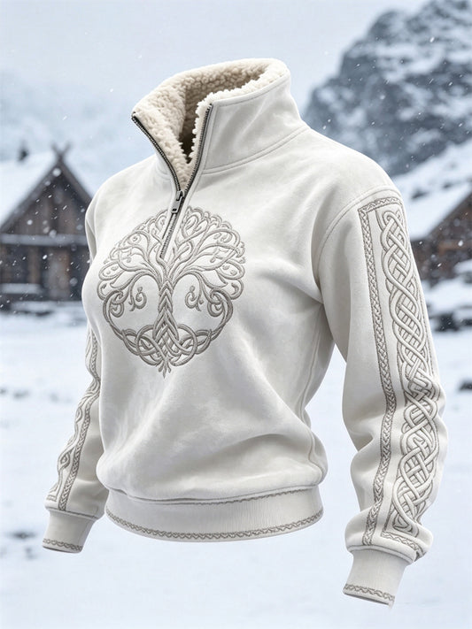 Kvinders vintage viking Livets Træ keltisk knude pelskrave top