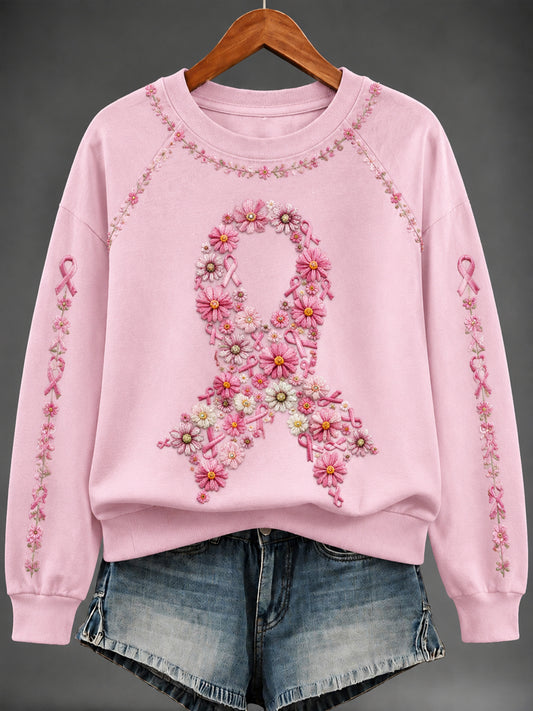Kvinders brystkræft Print Sweatshirt