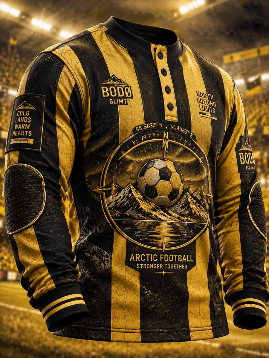 Herrer Bodø Glimt-lagets t-skjorte med mønstertrykk og lange ermer