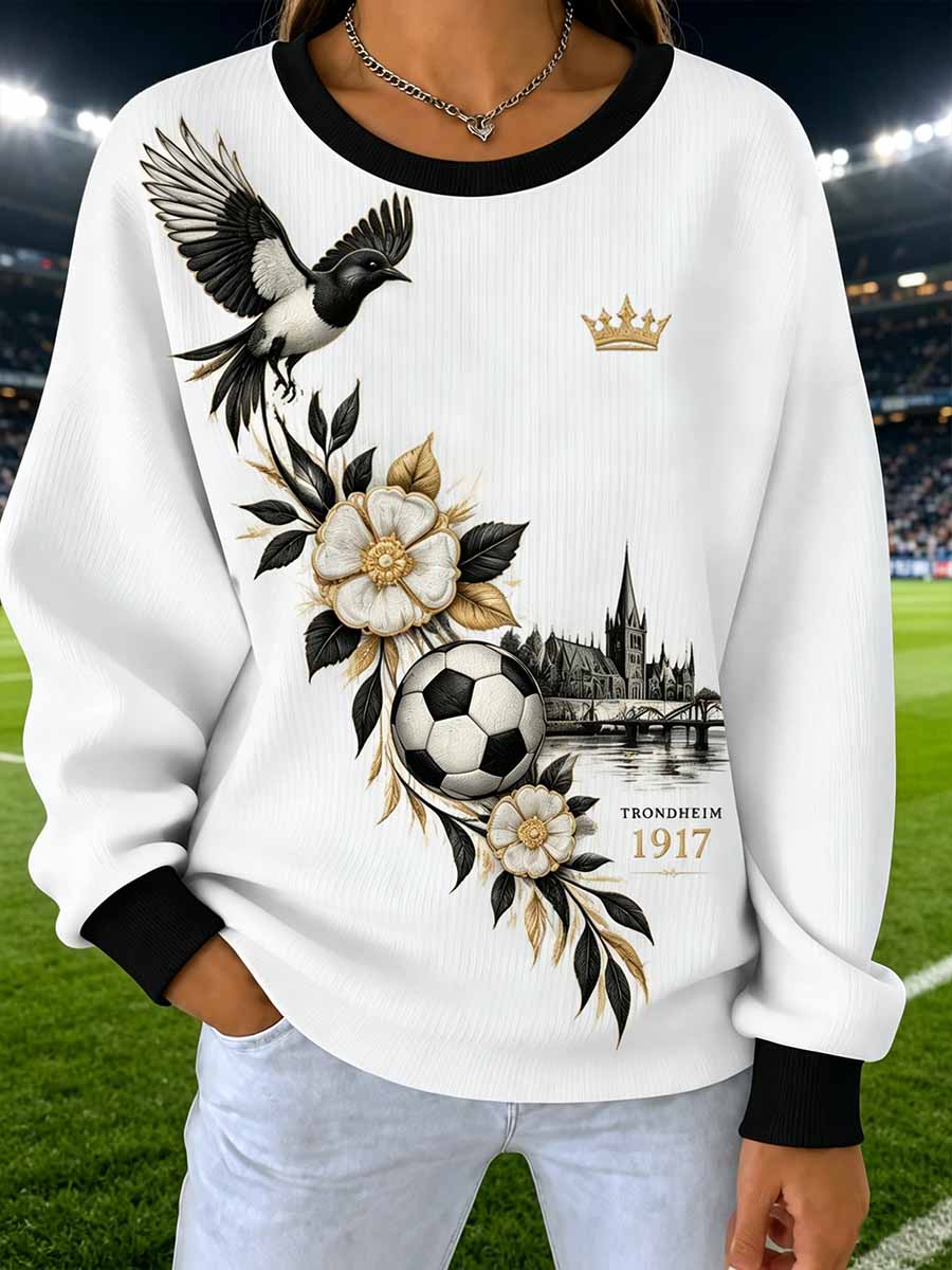 Kvinner fotball lagmønster i Trondheim Print Sweatshirt