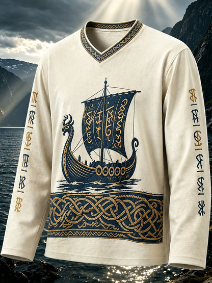 Mænds vaffel, lang ærme T-shirt