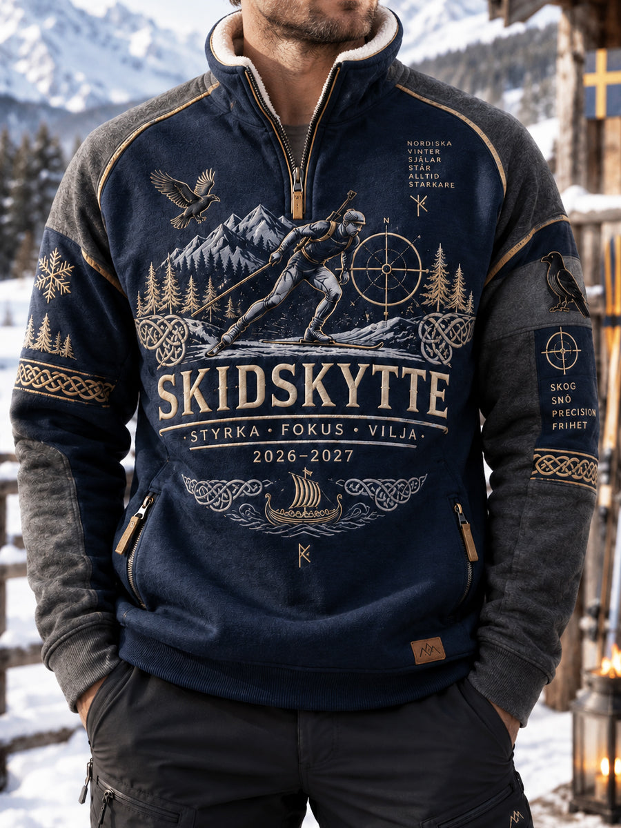 Mäns Skidskytte fem mål Minimal Sweatshirt