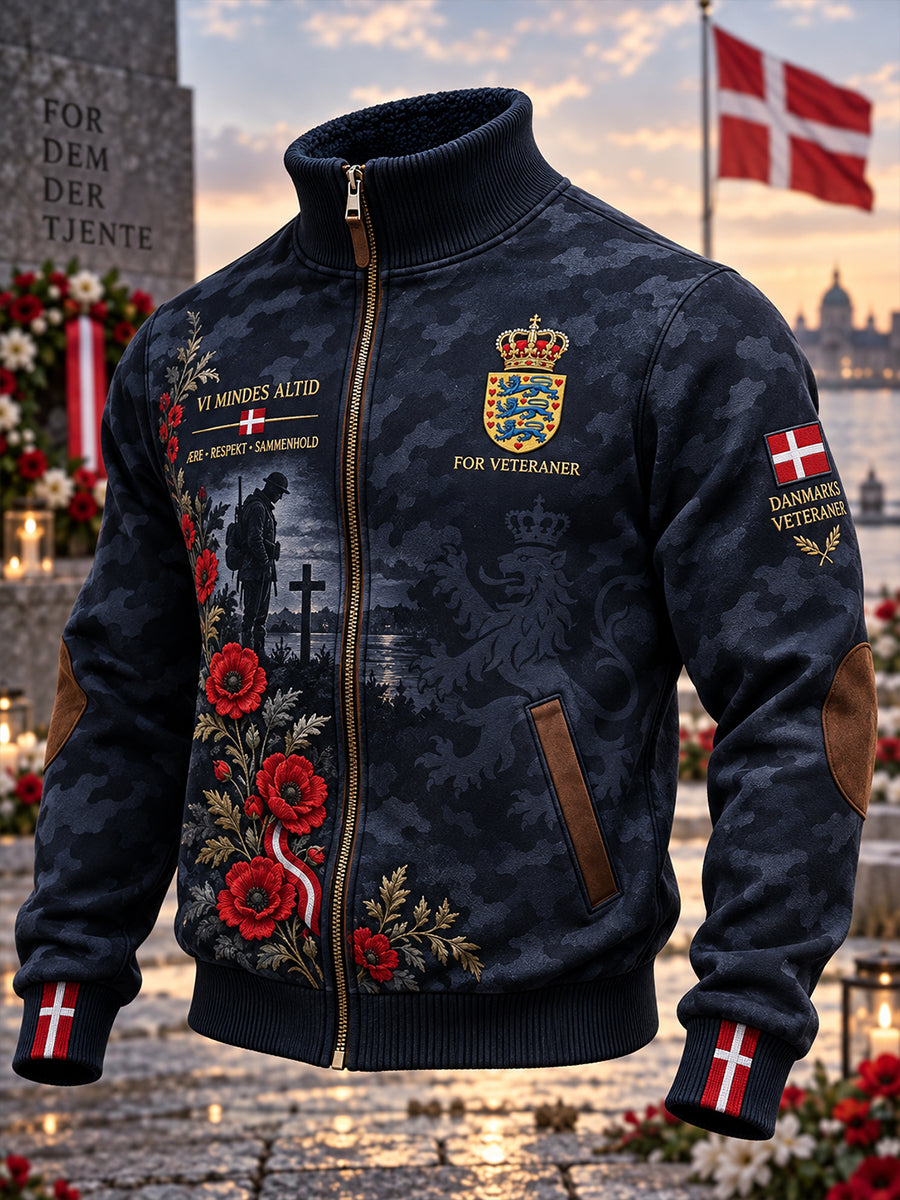 Mænds Veteran Memorial Grafik Zip-Up jakken