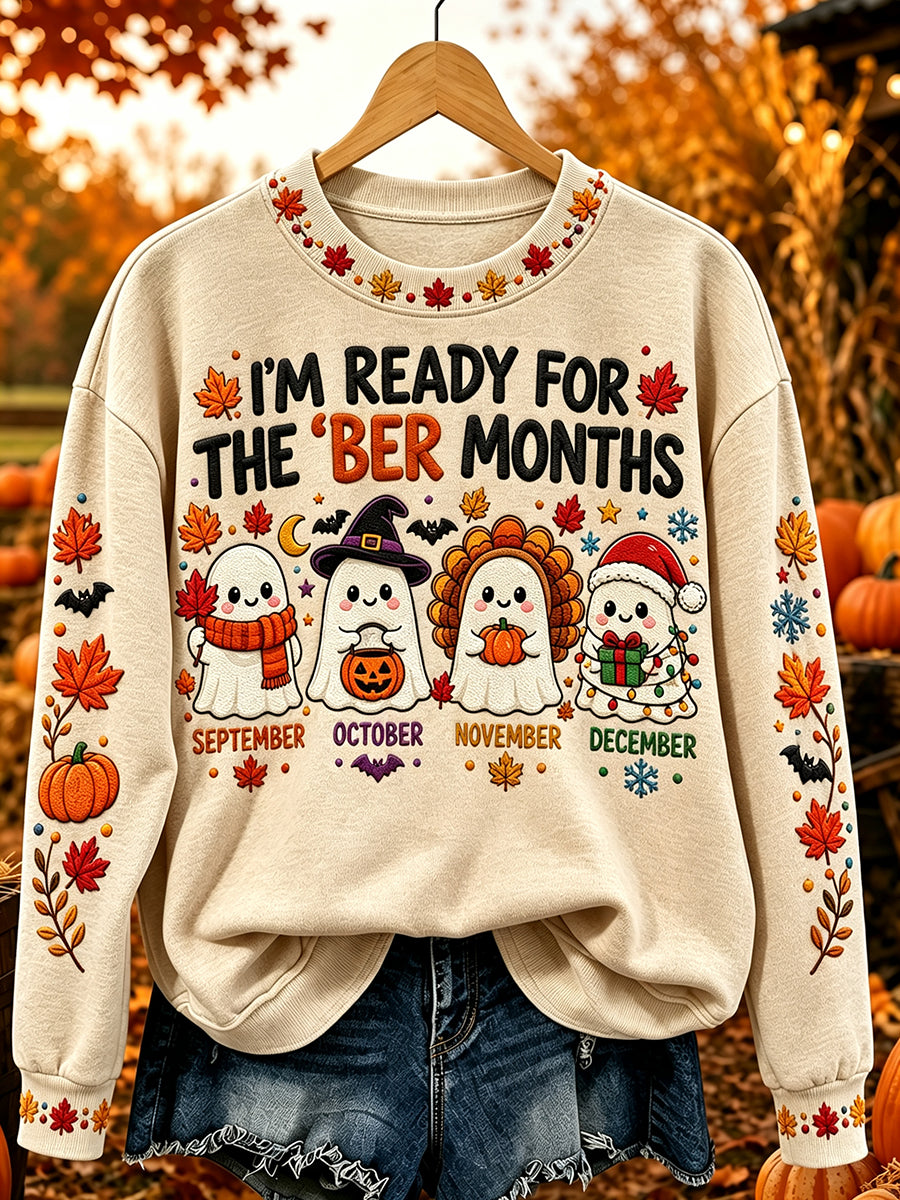 Kvinders Vintage Jeg er klar til de 'ber Måneder Print Comfy Sweatshirt