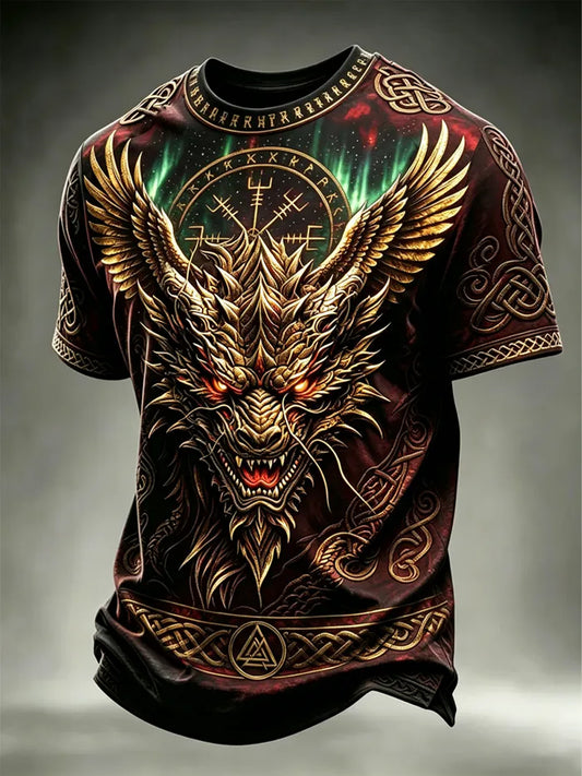 Mænds Viking Trykt T-shirte