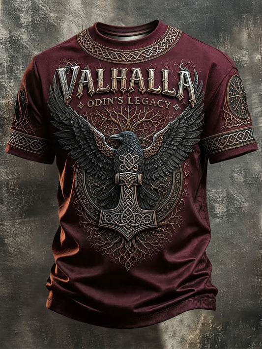 Mænds vikingetrykt t-shirt