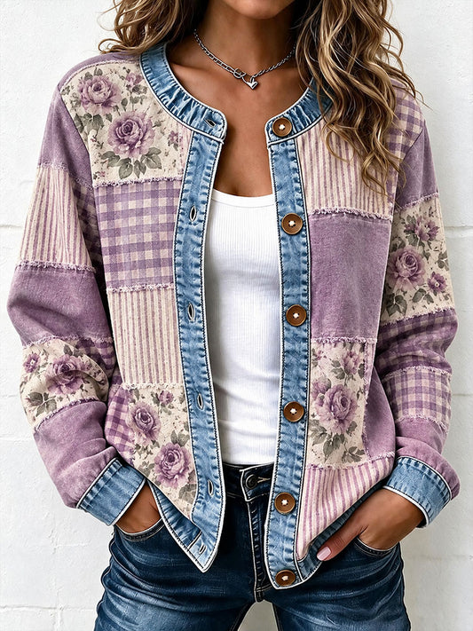 Kvinders patchwork kunst cardigan