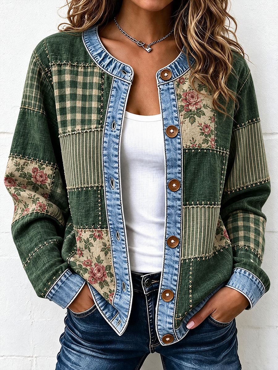 Kvinders patchwork kunst cardigan