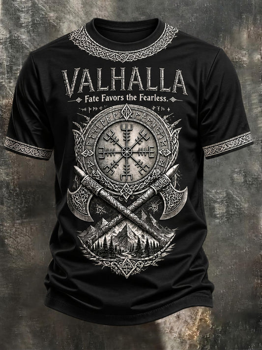 Mænds vikingetrykt t-shirt